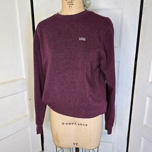 Vans Crewneck Sweatshirt Maroon L Long Sleeve Classic Logo Casual‎